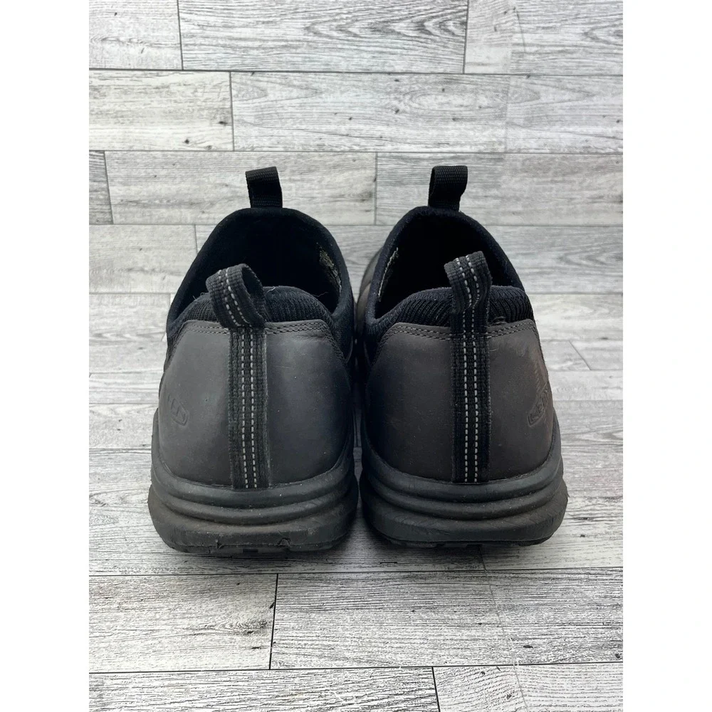 KEEN Mens Slip On ESD Work Shoes Size 13 EE Black Leather‎ Safety Toe